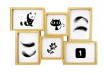 Decorative 6 Openings Wooden Photo Frames Plain Wall Hanging Collage Picture
