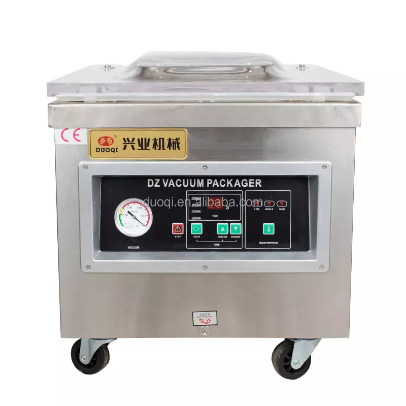 DUOQI DZ-360 Nitrogen Stand Type Double Sealing Bar Vacuum Sealer for Meat Food Packing