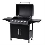 Gas Grills with Side Burner and Cabinet 33kg Professional 5 Burner Steel Propane