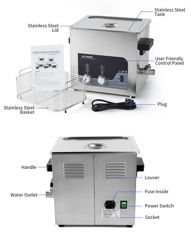 9l 40khz Knob Control Ultrasonic Digital Cleaner For Lab Glassware Hardware
