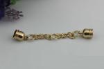 ODM / OEM good quality zinc alloy light gold handbag metal tassel cord end caps