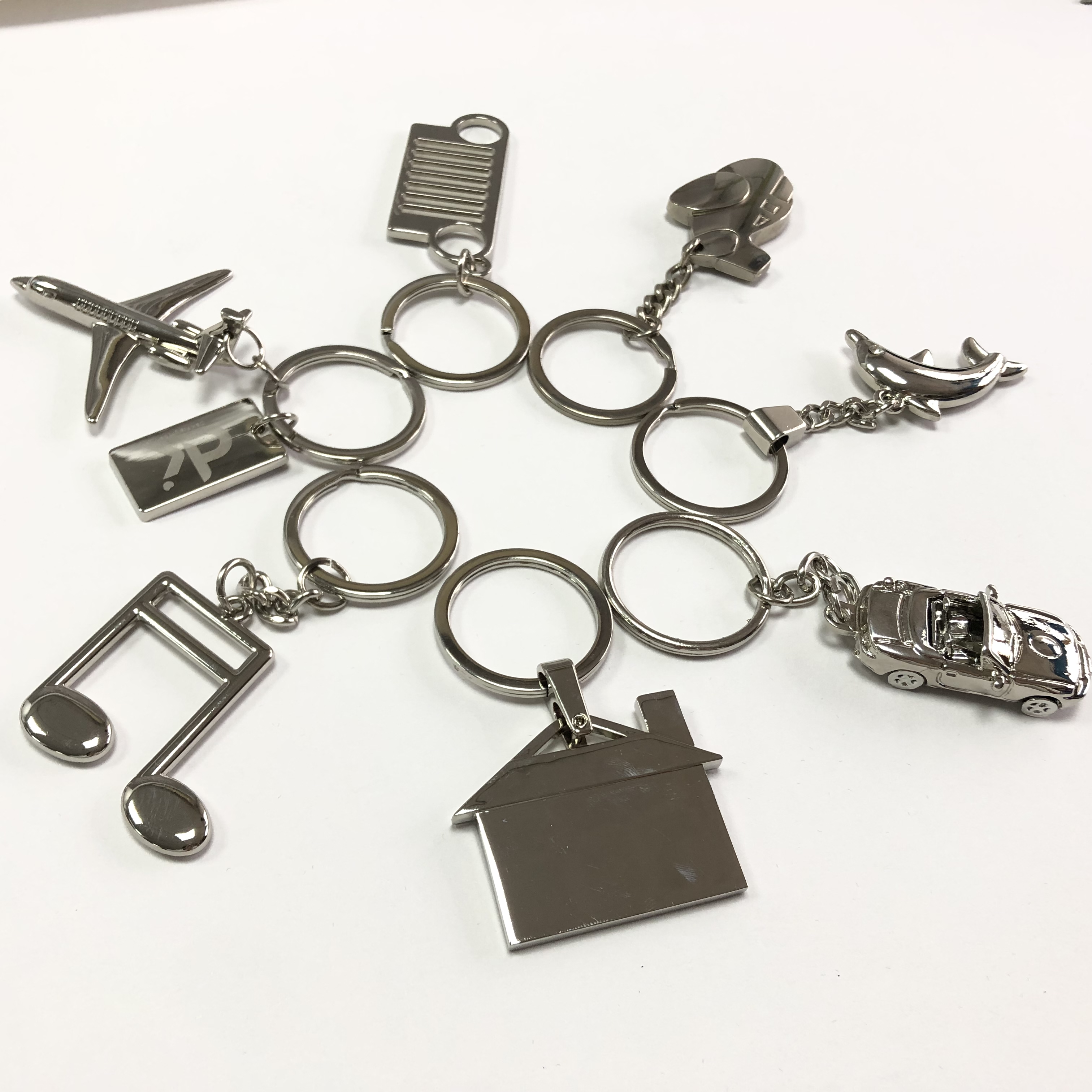 Rectangle Metal Airplane Key Chain , Airliners Helicopter Key Chain