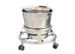 Hospital Movable Stainless Steel Kick Bucket With Rolling Stand
