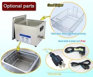 Wholesale Full SUS304 Benchtop Heating Digital Ultrasonic Cleaner 10 Liter With Basket from china suppliers