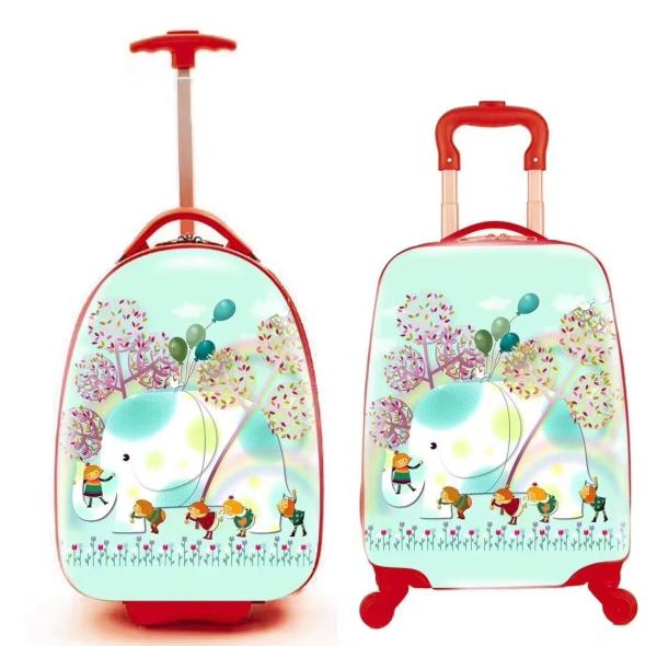18 Inch 4 Wheel Spinner Luggage Kids Travel Trolley Bag School Bag Plastic