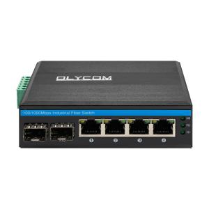 Wholesale Hardened 4 Port Industrial POE Switch With 2 SFP Port Fanless Metal Case from china suppliers