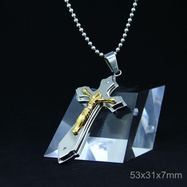 Fashion Stainless Steel Jesus Gothic Christian Worship Favorite Necklace Pendant