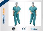 Non Toxic V Neck Disposable Patient Gowns With Tie Waist Blue / Green / White
