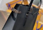 Black Mens Cross Pattern Genunie Cowhide Leather Handbag For Shopping