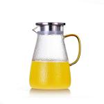 Round Handle Glass Drink Pitcher , Insulated Heat Resistant Glass Pitcher With