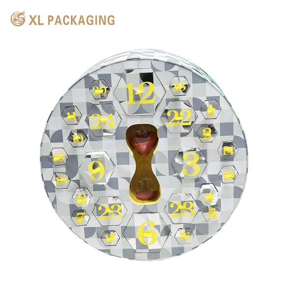 Customized Round 25 Advent Calendar Packaging Box For Gift Cosmetic Craft