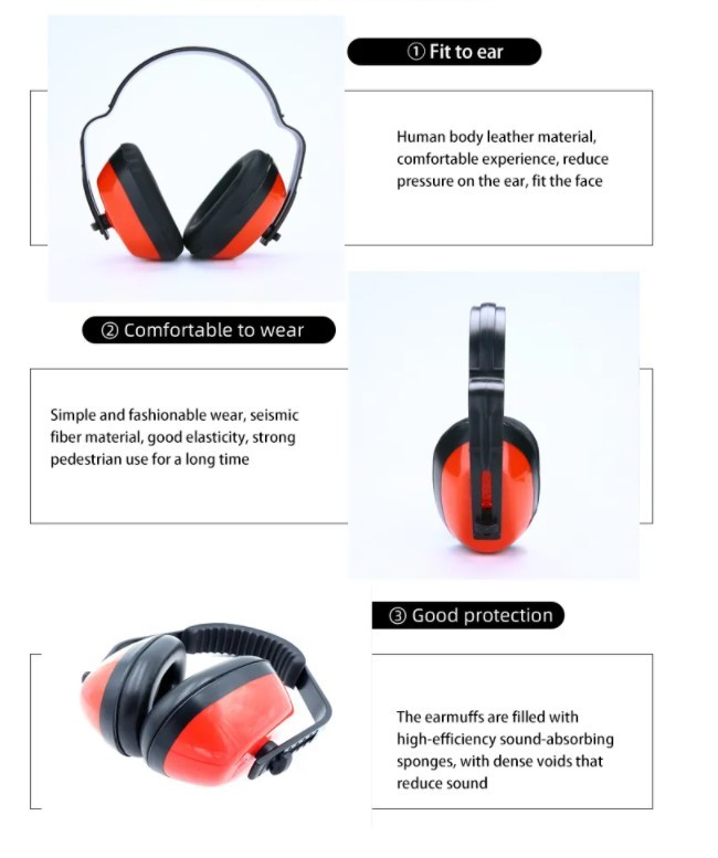 25db Soft Soundproof Ear Muff Protection Earmuff Noise Reduction Rating ANSI