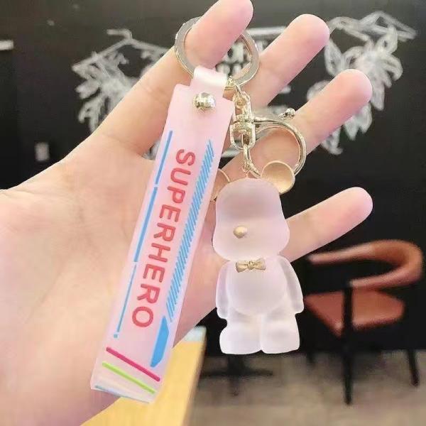 OEM Welcome Cute Diamond Bear Keychain Kawaii Keychains Wristlet Strap Wrist Lanyard