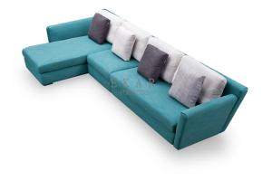 Wholesale 5 Seater Couch L Shape Blue Fabric Corner Sectional Sofa from china suppliers