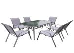 Rustproof Steel Dining Garden Patio Outdoor Furniture Set 2 X 1 Textilen 7pcs