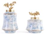 Elegant Hand Painted Flower Brass Decorative Porcelain Vase