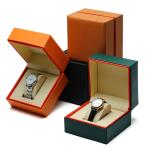 Luxurious Dust-Proof PU Leather Watch Case with Red Internal Surrounding Edge