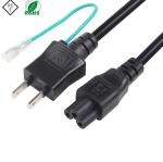 JET Approval Japan Power Cable , 125V PSE 2 Pin Ground Wire AC Power Cord
