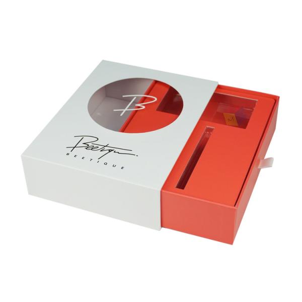 Rigid Cardboard Cosmetic Packaging Box Makeup Set Cosmetic Gift Box With Clear Window