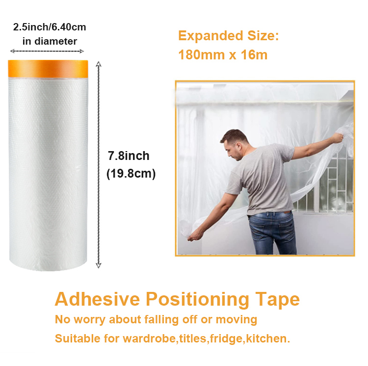 Moisture Proof High Temperature Outdoor Maskeleme Taped Auto Paint Film Refinish Masking Paper