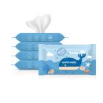80PCS Pure Water Organic Baby Wet Wipes Biodegradable Non Woven Fabric Unscented