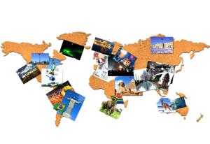 Wholesale New Style Factory Wholesale 16 Pieces Adhesive Corkboard World Map for a Gift from china suppliers