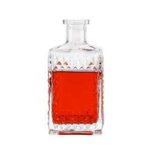 Wholesale Customied Square Carved Glass Reed Diffuser Bottles with Whiskey Vodka Wine Bottle Color from china suppliers