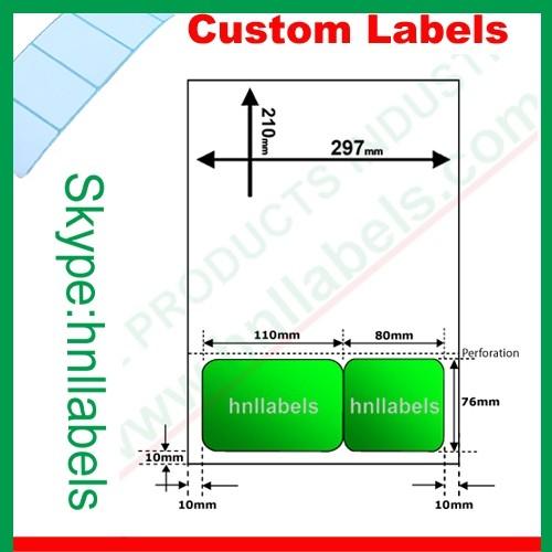 Integrated Labels EU Version Type23 110mm*76mm & 80mm*76mm Perforation Laser