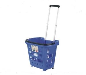Wholesale Multi fuctional PP Shopping Basket With Wheels And Handle For Supmermarket from china suppliers