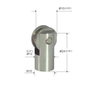 Wholesale ∅15mm Dia Brass Plated Nickel Ceiling Hardware Part With Roller Shaft YW86275 from china suppliers