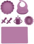 Custom Pantone Color silicone dinner set 5 Pcs Silicone Suction Weaning Set Food