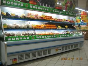Wholesale White / Red Upright Open Chiller Supermarket Showcase With Big Capacity from china suppliers