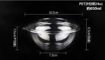 1250ml Clear Round Disposable Large PET Plastic Fruit Salad Bowl with Lid