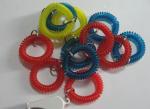 12pcs assorted color plastic spiral coil wrist band key ring chain coil bracelet