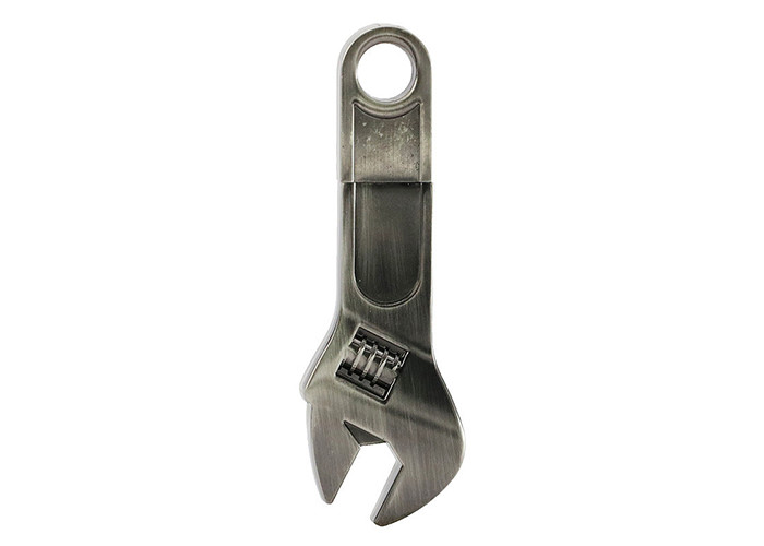 Silvery 64G 2.0 Metal USB Flash Drive Spanner Shape With Engrave Logo