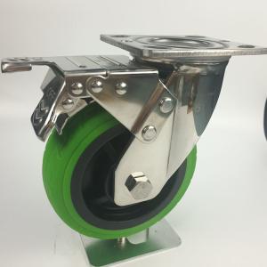 Wholesale 8 Inch Soft Green Wheel 300kg Loading Heavy Duty Stainless Steel Swivel Lock Casters 304 from china suppliers