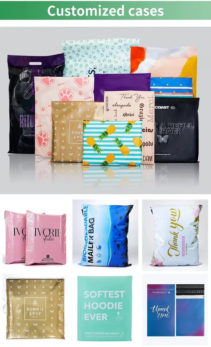 Recyclable Personalised Mailing Bags Self Seal Postage Bags 12 Silk