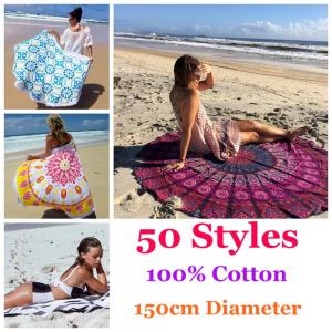 Wholesale China wholesale mandala roundie towel 100% cotton round beach towels with tassels fringe from china suppliers