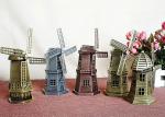 Miniature DIY Craft Gifts World Famous Building Model Brass Dutch Windmill
