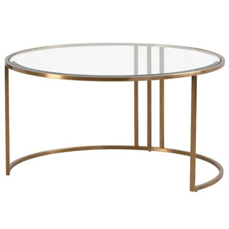 Round Glass Top Center Tables with Storage Perfect Addition to Living Room Furniture