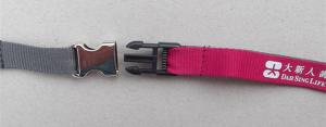 Wholesale Dual colored flat polyester ID card badge holder neck lanyard strap with metal buckle, from china suppliers