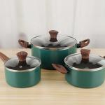 Aluminum Non Stick 3pcs Cookware Set Soup Cooking Pot Single Handle Milk Pot