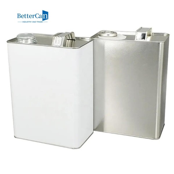 1 Gallon Engine Oil Metal Tin Cans With Sealed Cap Motor Oil Metal Handle
