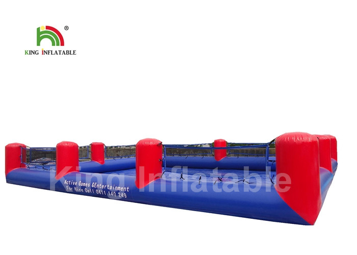 8 * 8 * 0.65m PVC Tarpaulin Blow Up Swimming Pool Red And Blue Color