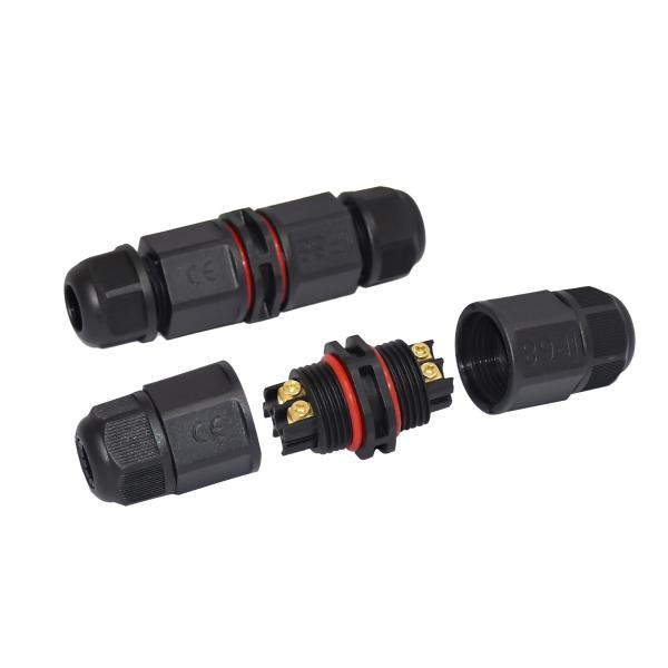 Plastic Straight Screw Type Outdoor IP68 4Pin Waterproof Connector Power