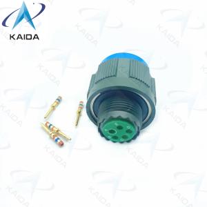 Wholesale 5-Male Contact Gold Crimp Plug Connector Threaded in Olive Green Cadmium Finish D38999/26WB05PN 8D Series from china suppliers