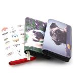 Customized Slim Floral Print PU Leather Credit Card Holder with Customized Color