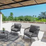 Mail Packing N Modern Design Outdoor Furniture with Back Support and Rope Detail