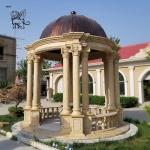 Large Marble Gazebo Roman Column Pavilion Natural Stone Hand Carved Decorative