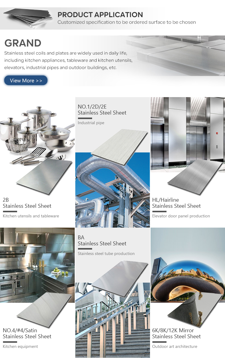 Bright Annealed Stainless Steel Sheet 201 304 Stainless Steel Plate 8 Mirror For Fabricating Parts